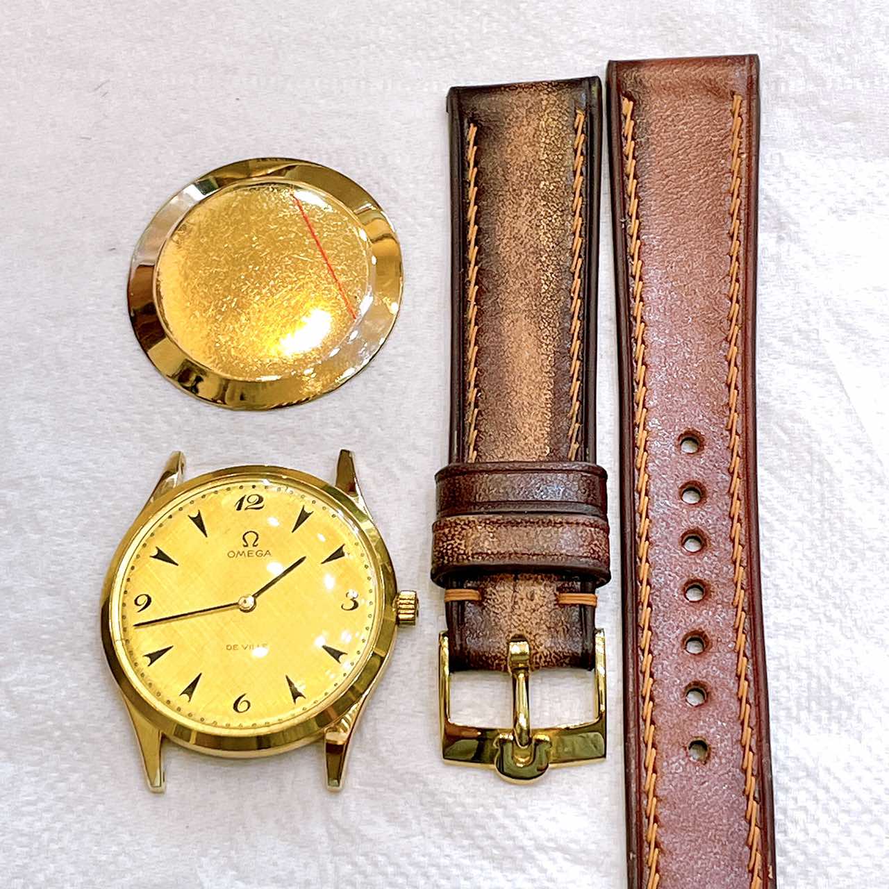 Đồng hồ cổ Omega De Ville Automatic siêu mỏng bọc vàng 14k chính hãng thụy Sĩ