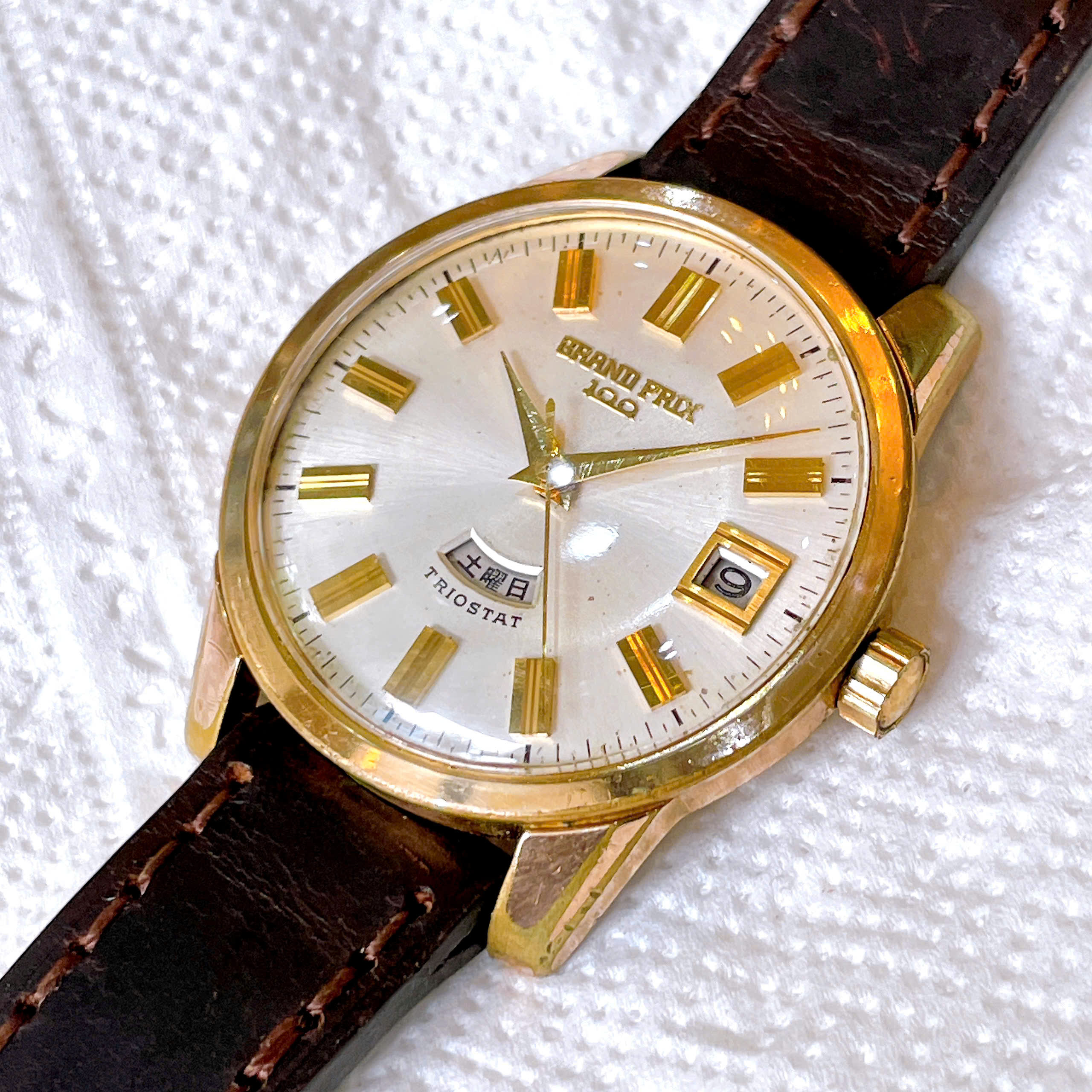 Đồng hồ cổ Orient Grand Prix Automatic bọc vàng chính hãng Thụy Sĩ 