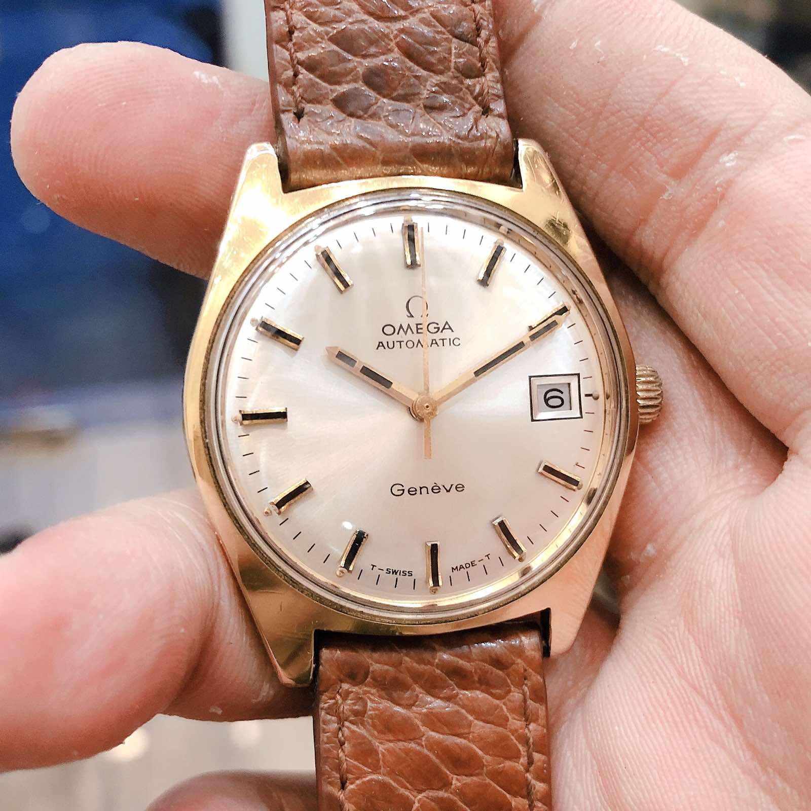 Đồng hồ cổ Omega GENEVE automatic lacke vàng 18k chính hãng Thuỵ Sĩ 