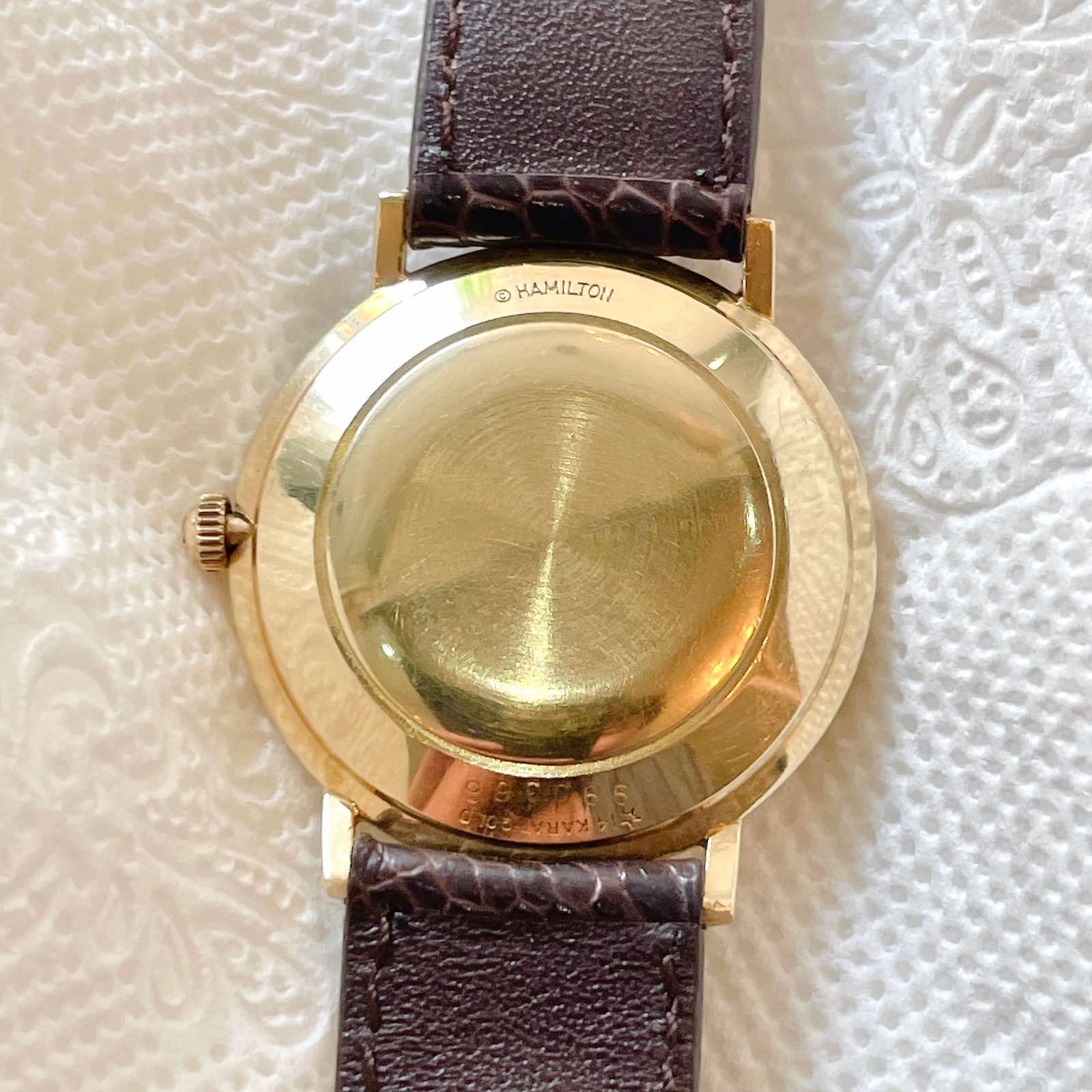 Đồng hồ cổ Hamilton lên dây vàng đúc 14k chính hãng thụy Sĩ 