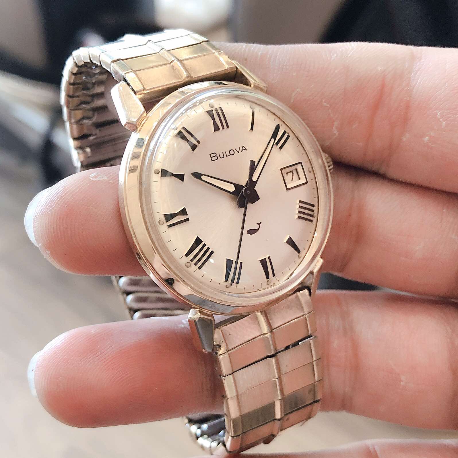 Đồng hồ cổ Bulova lên dây bọc vàng 10k RGP chính hãng Thuỵ Sĩ