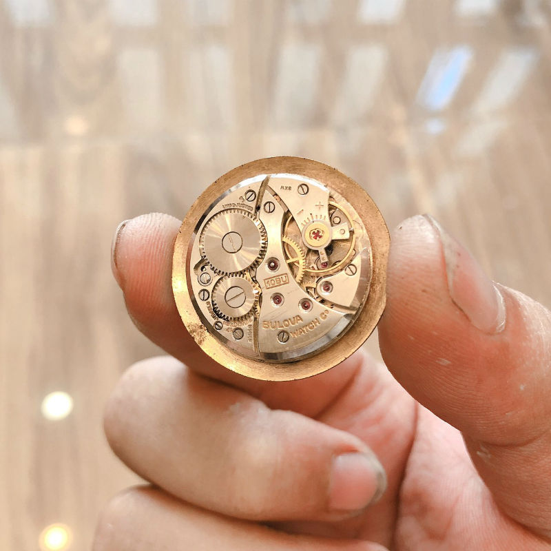 Đồng hồ cổ Bulova Bao Công Lên dây siêu mỏng bọc vàng 10k RGP