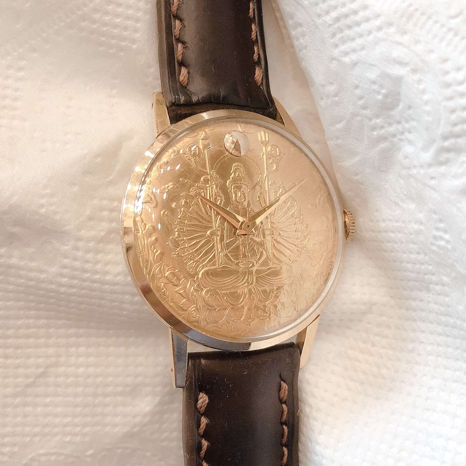 Đồng hồ cổ CITIZEN Deluxe Mặt Phật bọc vàng 14k goldfilled lên dây chính hãng nhật bản