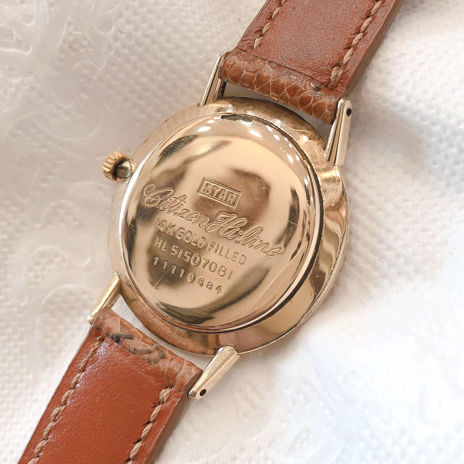 Đồng hồ cổ Citizen Hiline lên dây 14k goldfilled chính hãng nhật bản
