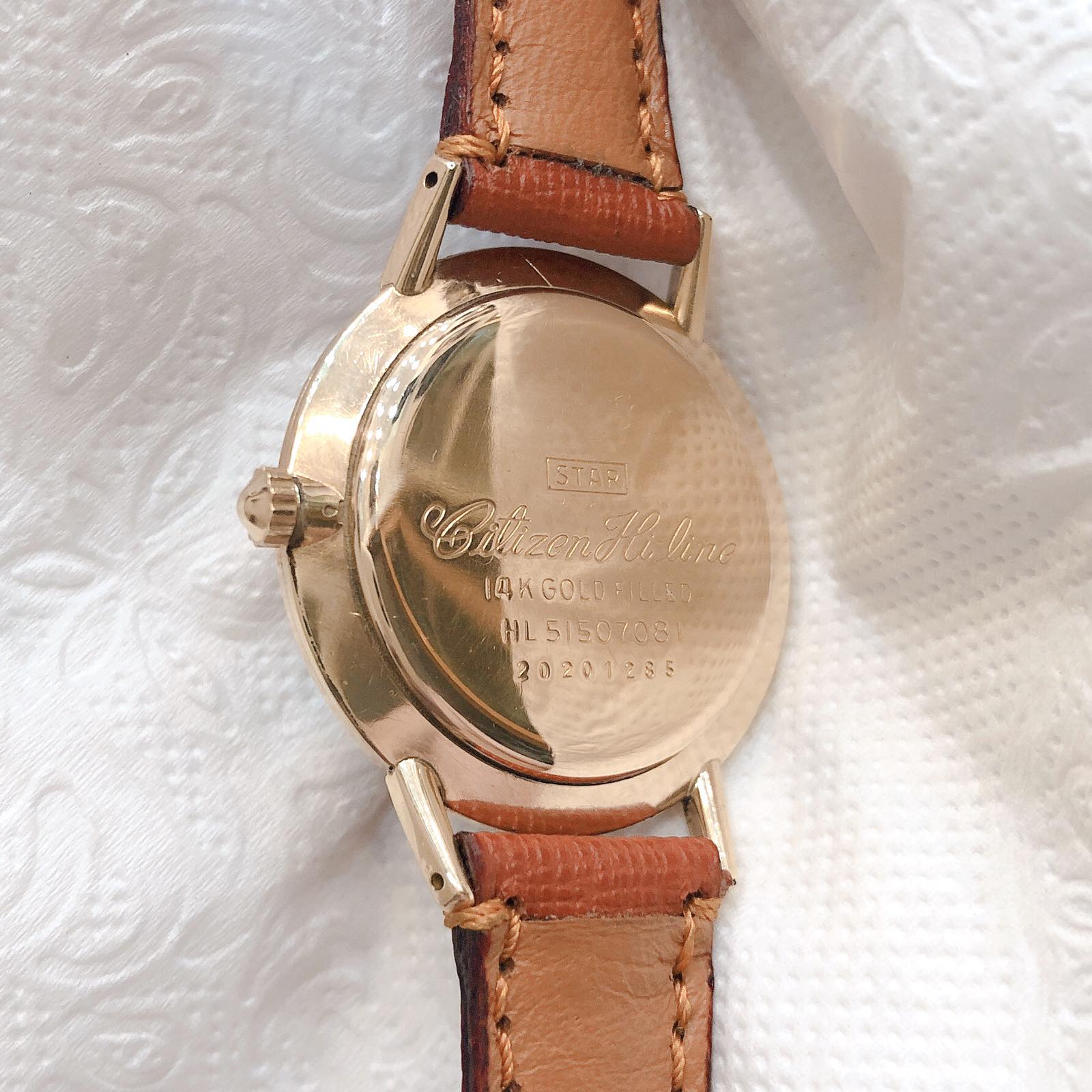 Đồng hồ cổ Citizen Hiline lên dây 14k goldfilled chính hãng nhật bản