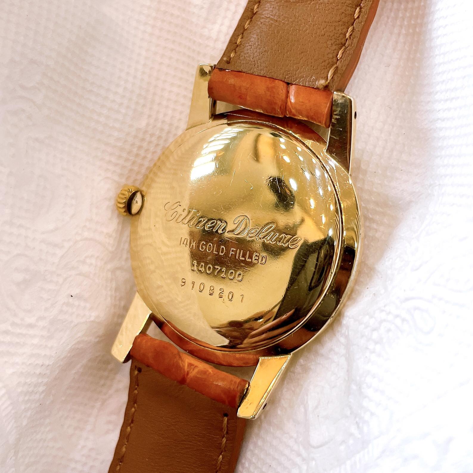 Đồng hồ cổ CITIZEN bọc vàng 14k goldfilled lên dây chính hãng nhật bản 