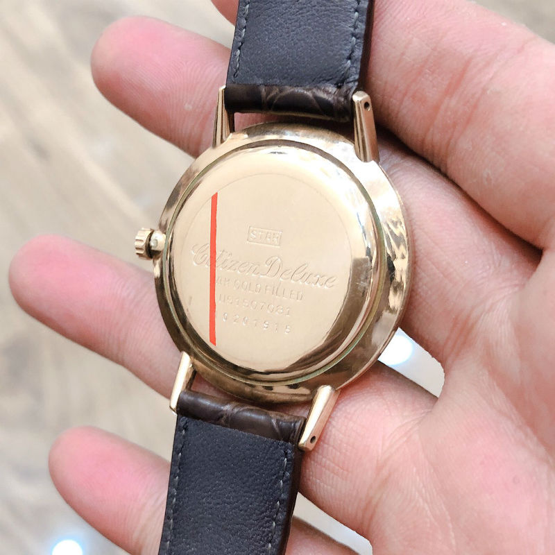 Đồng hồ cổ CITIZEN DeLuxe lên dây bọc vàng 14k goldfilled chính hãng nhật bản