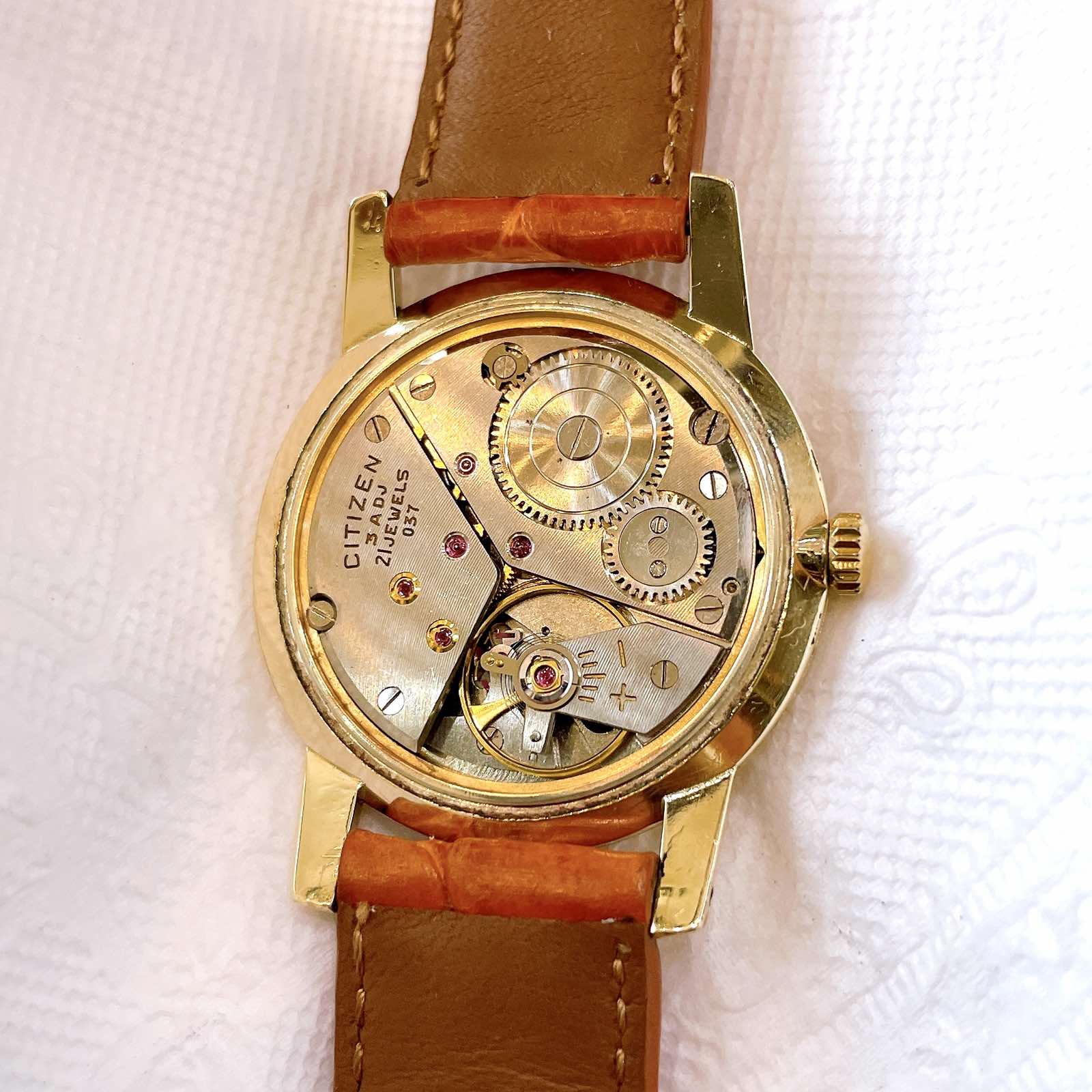 Đồng hồ cổ CITIZEN bọc vàng 14k goldfilled lên dây chính hãng nhật bản 