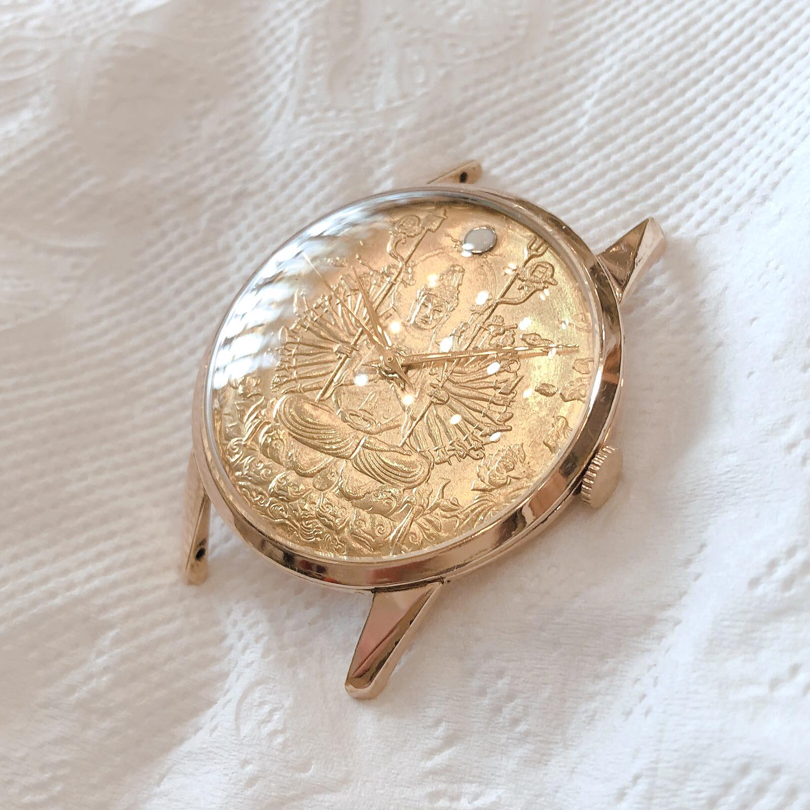 Đồng hồ cổ CITIZEN Hiline Mặt Phật lacke 18k vàng hồng lên dây chính hãng nhật bản 