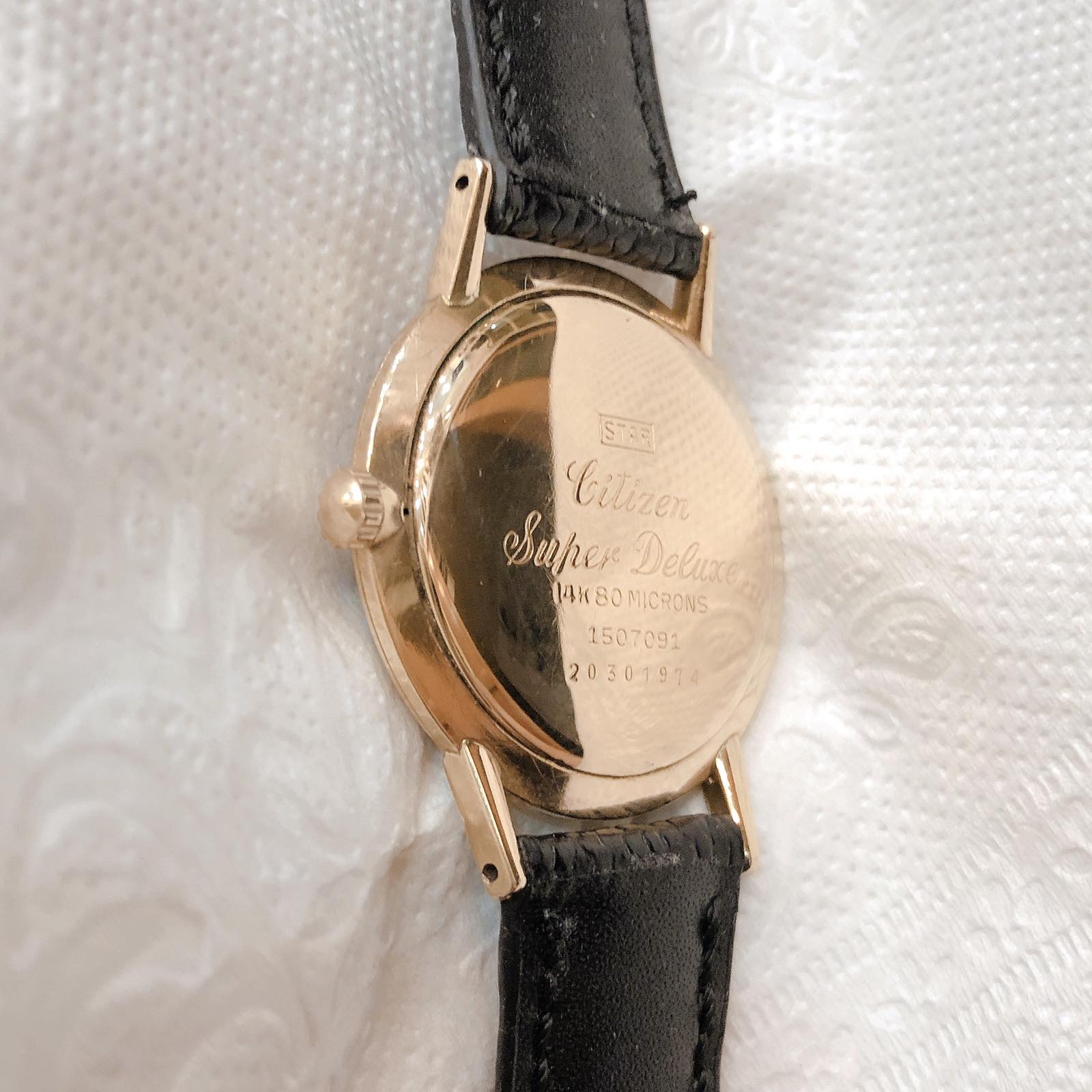 Đồng hồ cổ Citizen Super Deluxe lên dây lacke vàng 80 micro chính hãng nhật bản