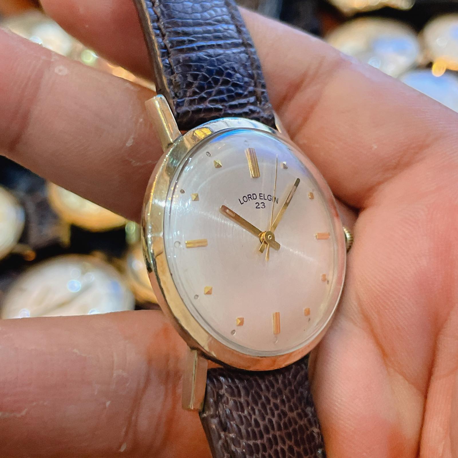 Đồng hồ cổ Lord Elgin lên dây bọc vàng 10k GRP chính hãng thụy Sĩ 