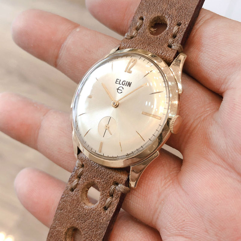 Đồng hồ cổ Elgin lên dây bọc vàng 10k RGP chính hãng thuỵ sỹ 