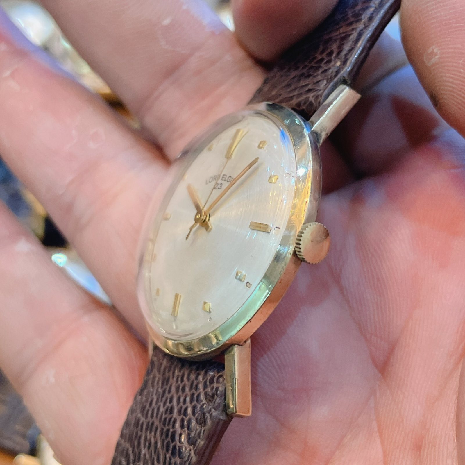 Đồng hồ cổ Lord Elgin lên dây bọc vàng 10k GRP chính hãng thụy Sĩ 