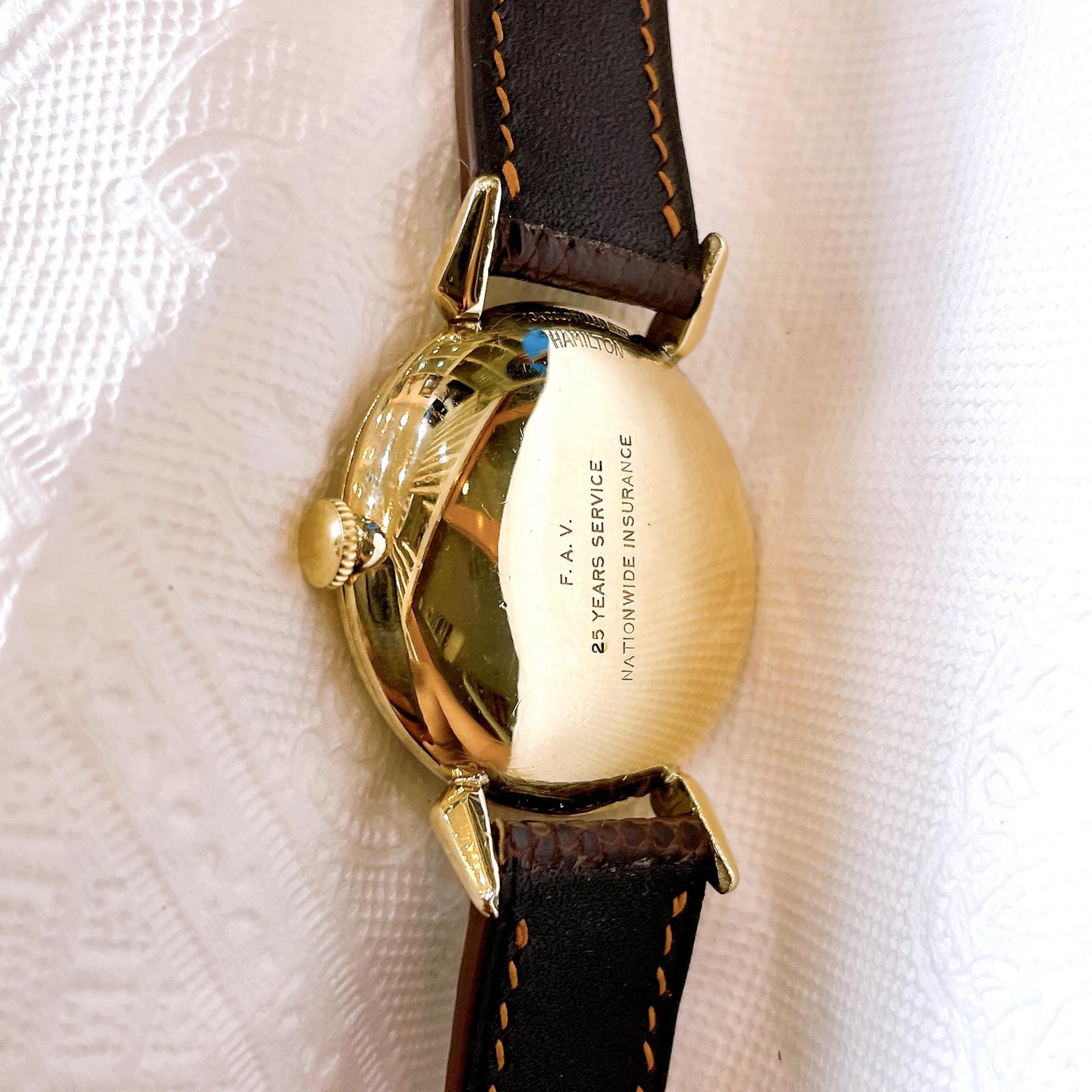 Đồng hồ cổ Hamilton tung hoành lên dây bọc vàng 10k goldfilled chính hãng Thuỵ Sĩ