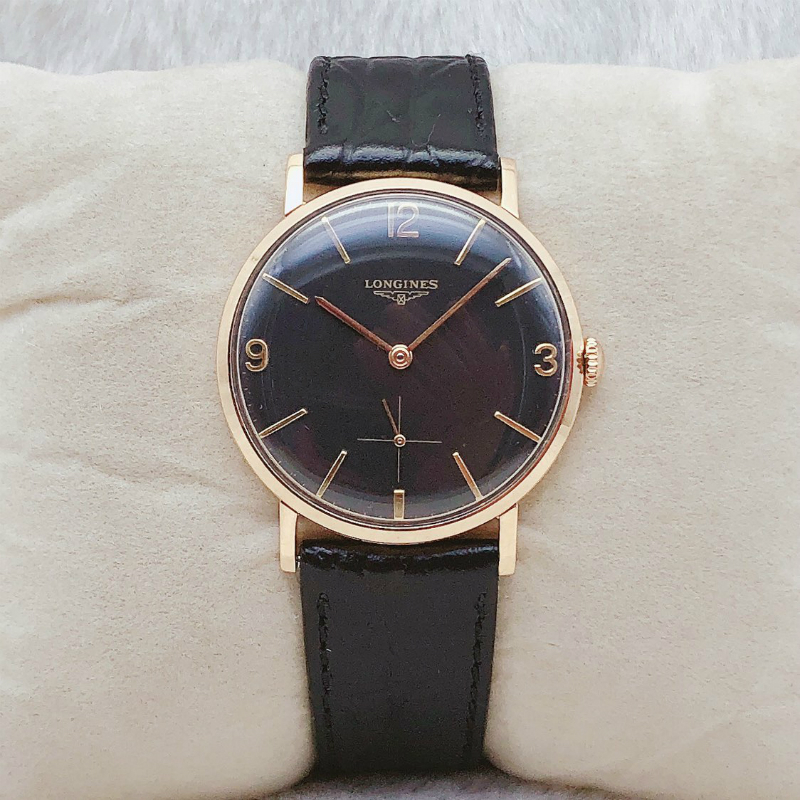 Đồng hồ cổ Longines lên dây vàng hồng đúc 18k chính hãng Thụy Sĩ 