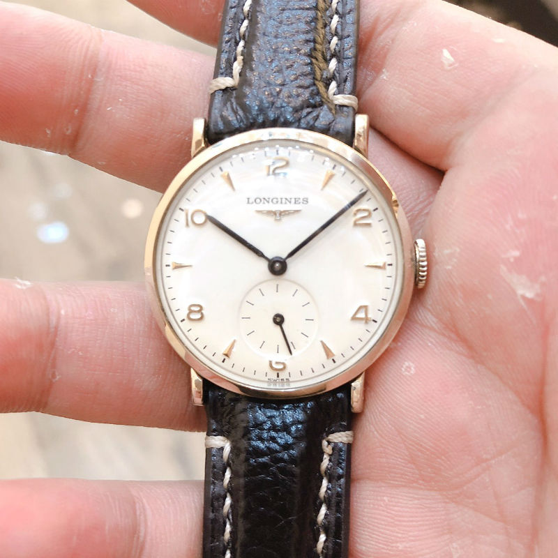 Đồng hồ cổ Longines lên dây bọc vàng toàn thân nguyên khối Thuỵ Sĩ