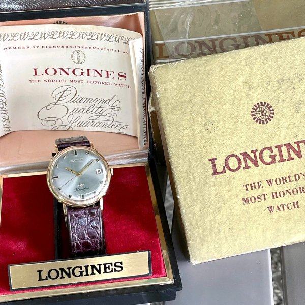 Đồng hồ cổ Longines FlagShip lên dây vàng hồng đúc 18k chính hãng Thụy Sĩ