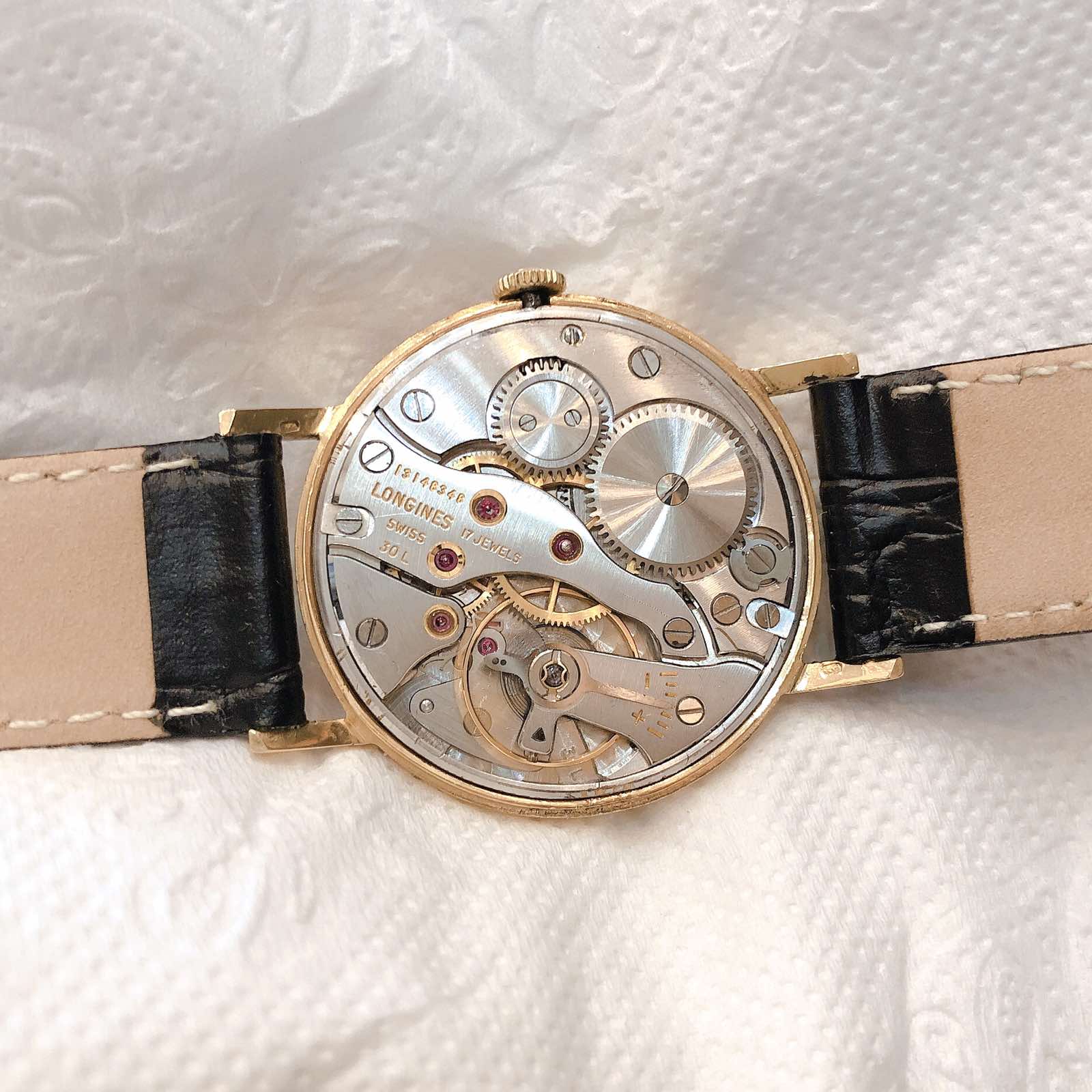 Đồng hồ cổ Longines lên dây đúc 18k nguyên khối chính hãng Thuỵ Sĩ 
