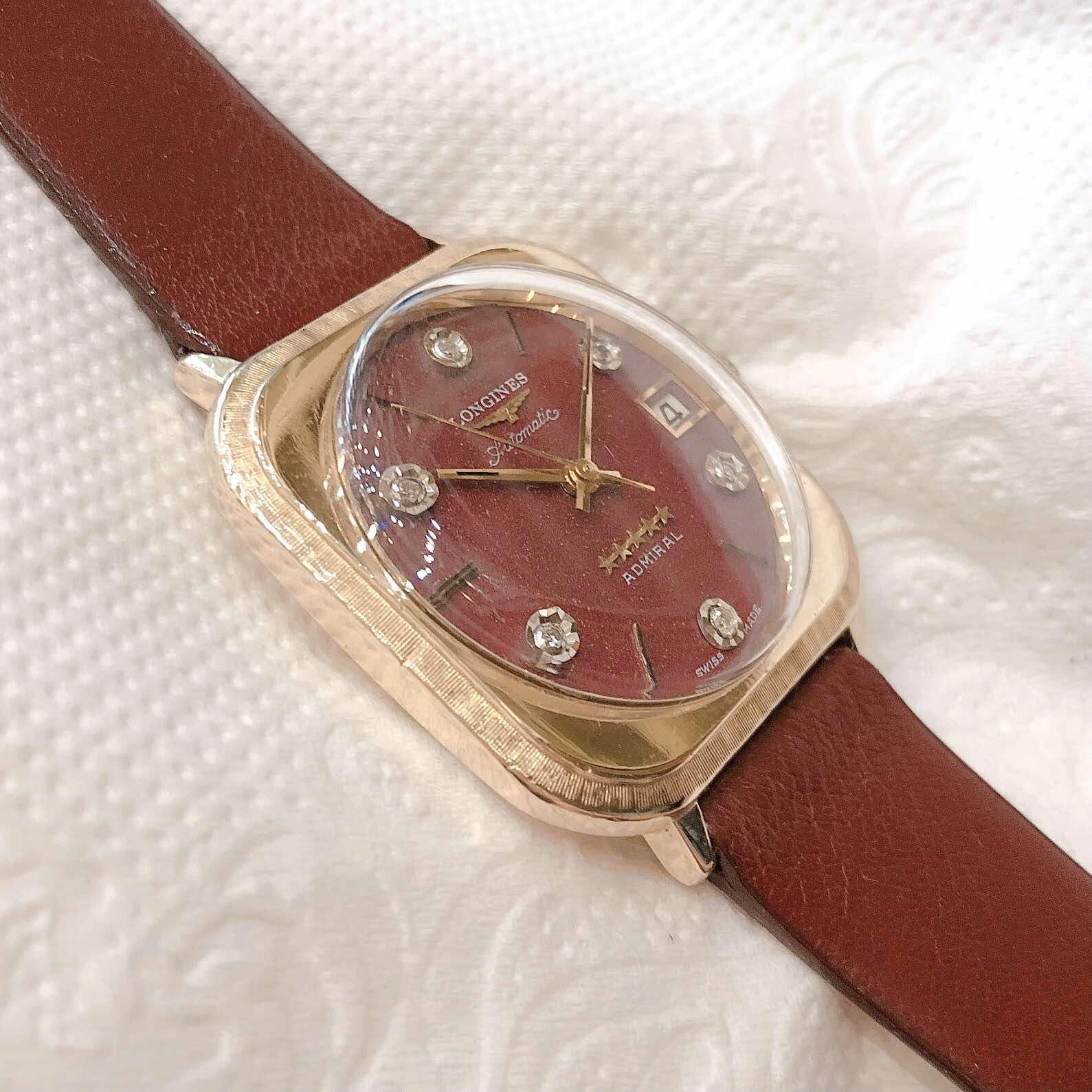 Đồng hồ cổ Longines đô đốc đại tướng quân 5* mặt huyết đính kim cương chính hãng Thuỵ Sĩ 
