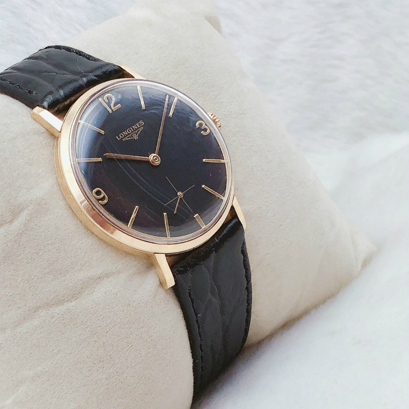 Đồng hồ cổ Longines lên dây vàng hồng đúc 18k chính hãng Thụy Sĩ 