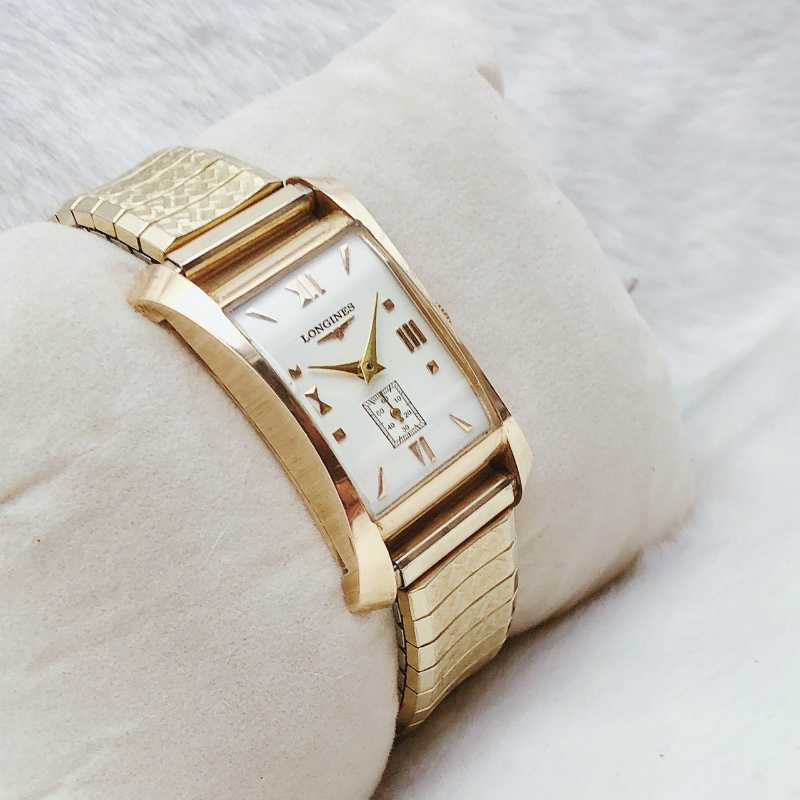 Đồng hồ cổ Longines nữ lên dây vàng đúc 14k nguyên khối chính hãng Thuỵ Sỹ