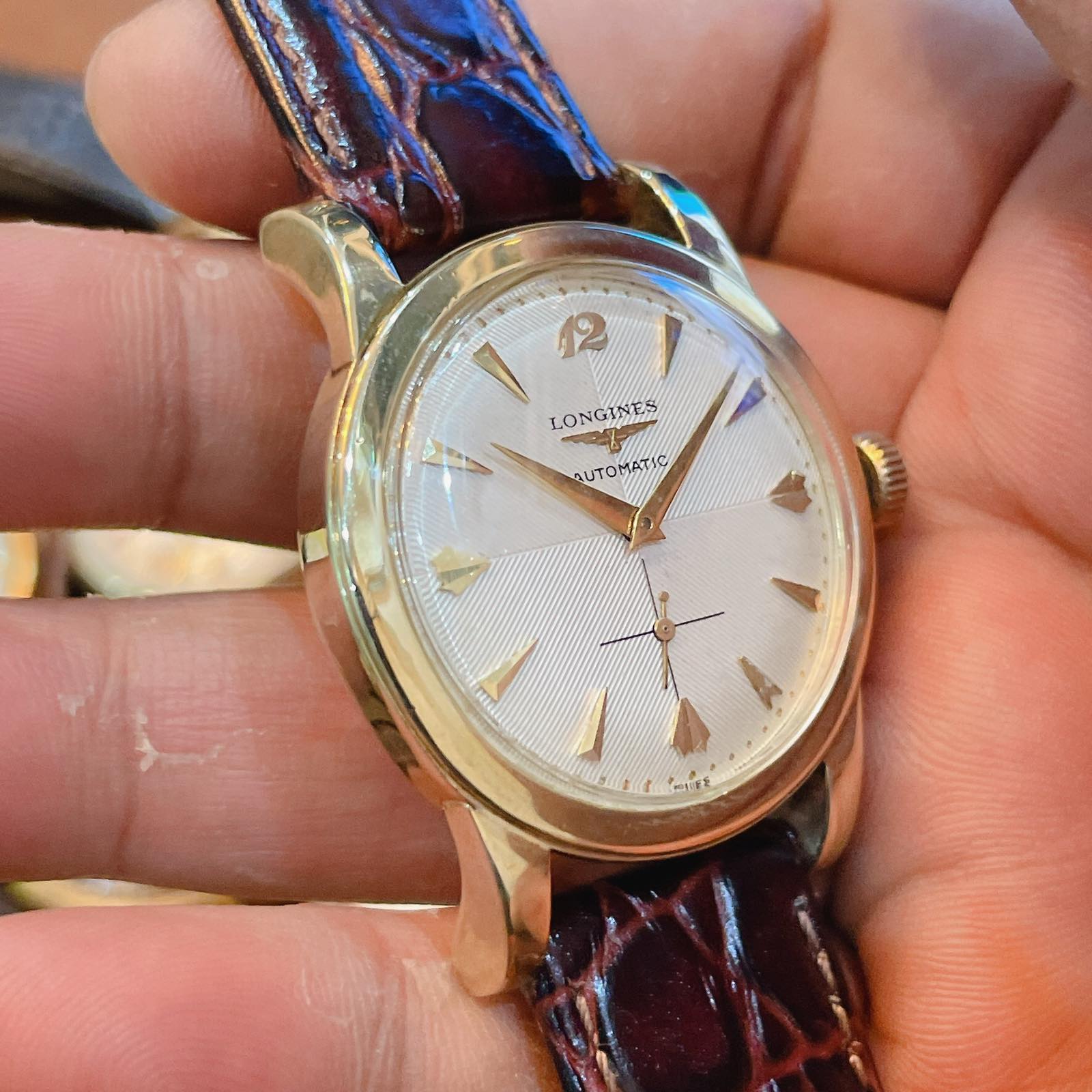 Đồng hồ cổ Longines Automatic vàng đúc 14k chính hãng thụy Sĩ