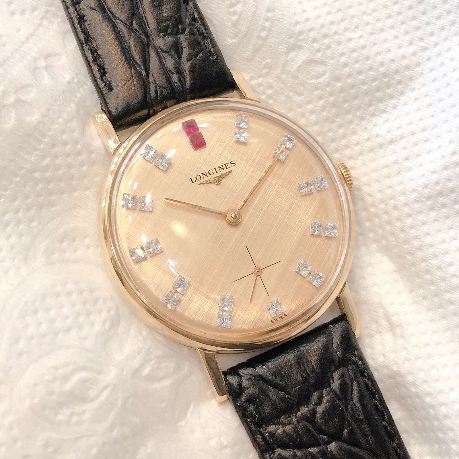 Đồng hồ cổ Longines lên dây đúc 18k nguyên khối chính hãng Thuỵ Sĩ 