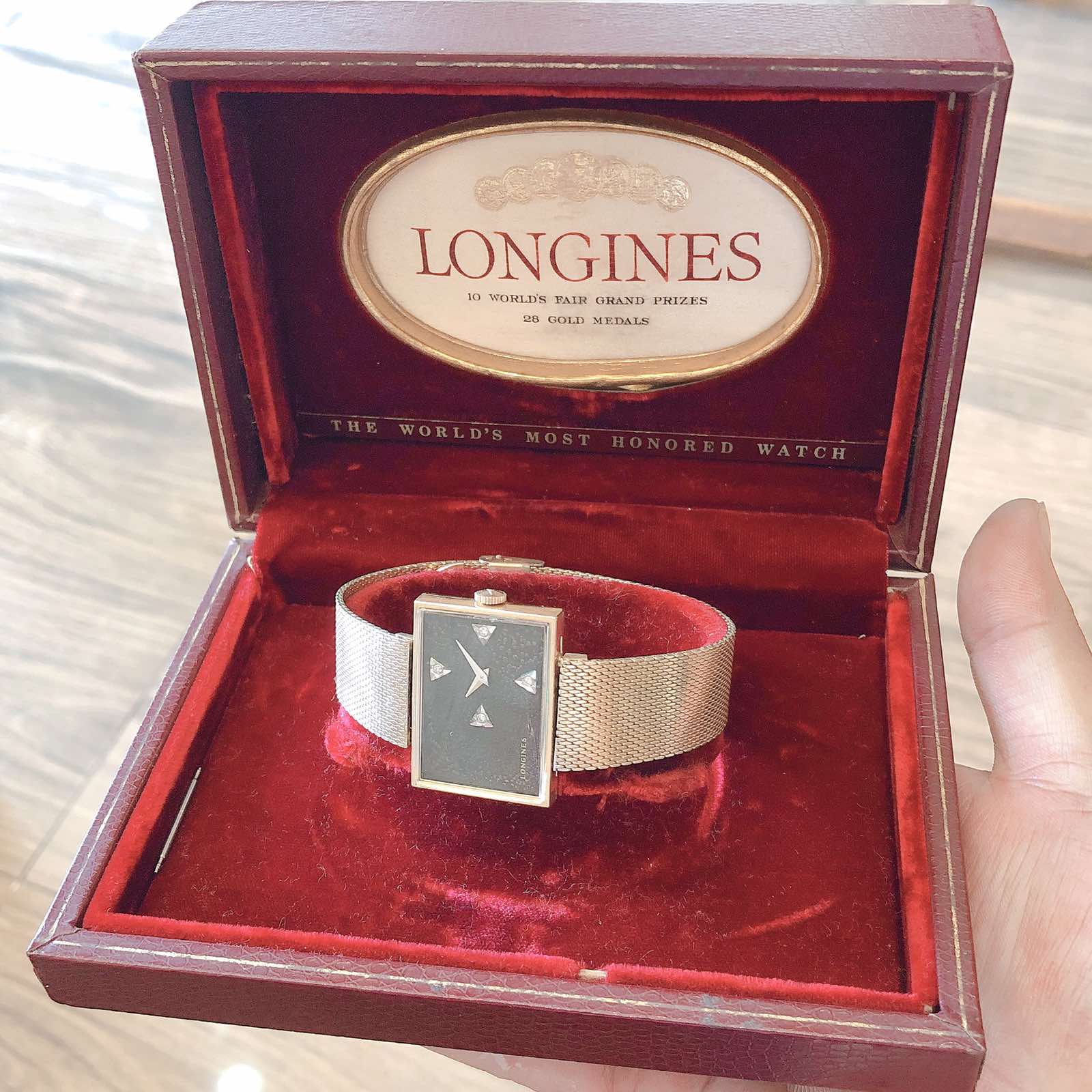 Đồng hồ cổ Longines mặt bao công cát lớn lên dây bọc vàng 10k goldfilled chính hãng Thuỵ Sĩ