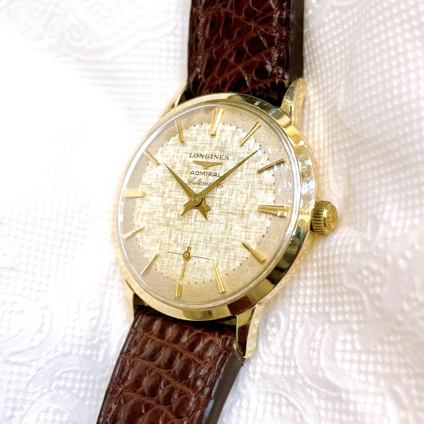 Đồng hồ cổ Longines Admiral automatic vàng đúc 14k nguyên khối chính hãng Thụy Sĩ