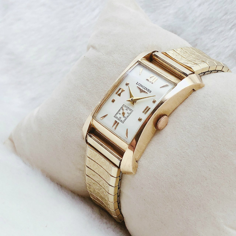 Đồng hồ cổ Longines nữ lên dây vàng đúc 14k nguyên khối chính hãng Thuỵ Sỹ