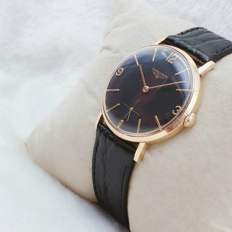 Đồng hồ cổ Longines lên dây vàng hồng đúc 18k nguyên khối chính hãng Thuỵ Sĩ 