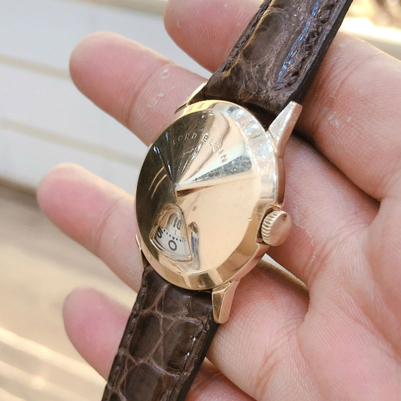 Đồng hồ cổ Lord Elgin 2 kim đĩa 14k goldfilled