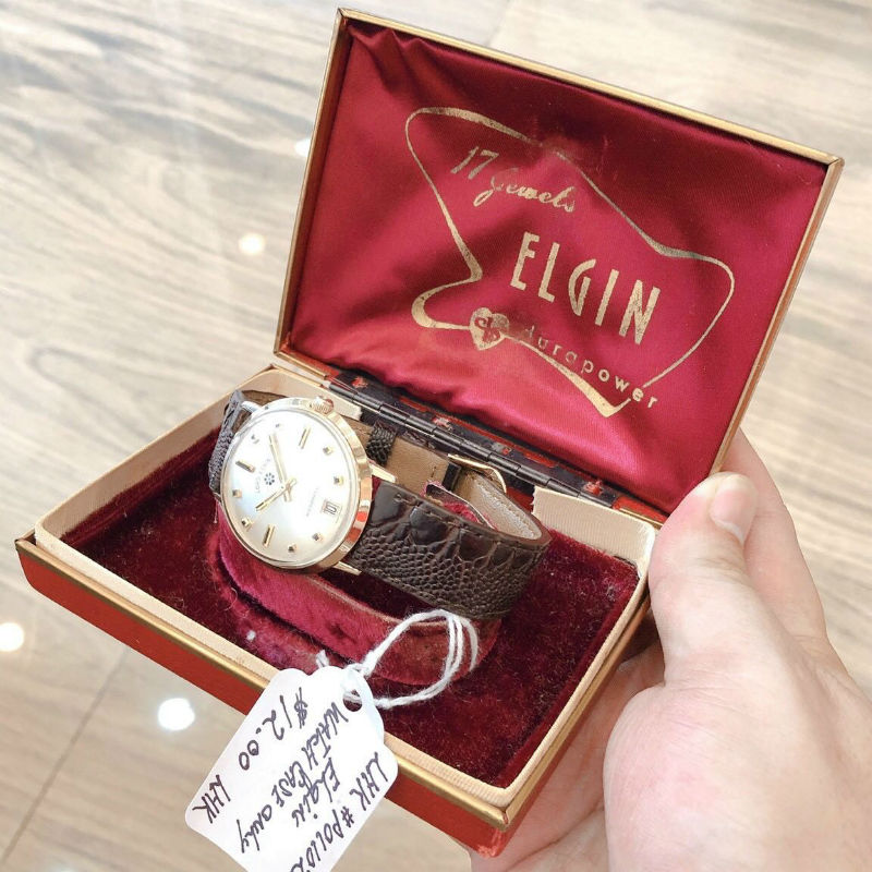 Đồng hồ cổ Lord Elgin vàng đúc 14k nguyên khối micromatic full box thuỵ sỹ 