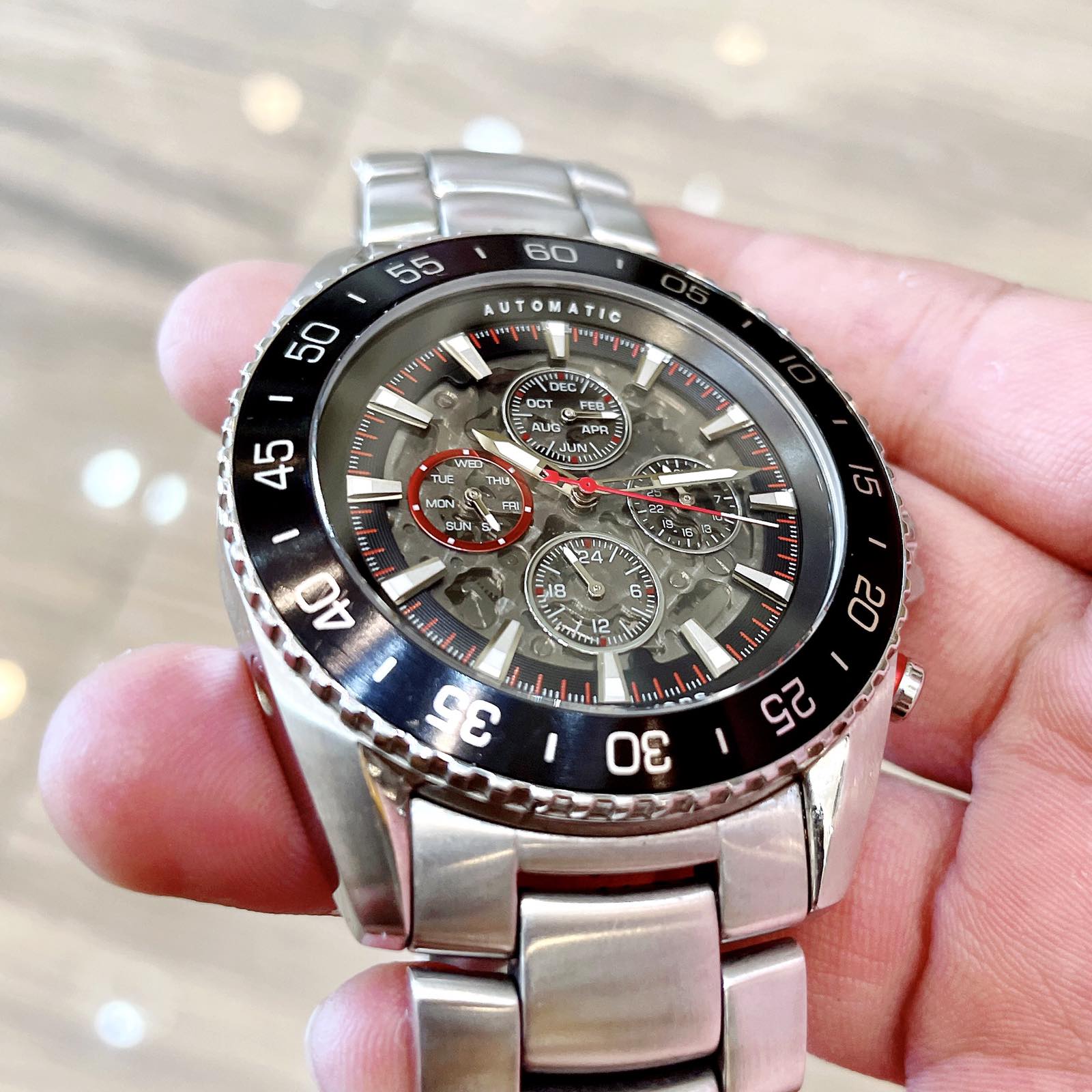 Đồng hồ Michael Kos Automatic lộ cơ GMT full chính hãng Mỹ