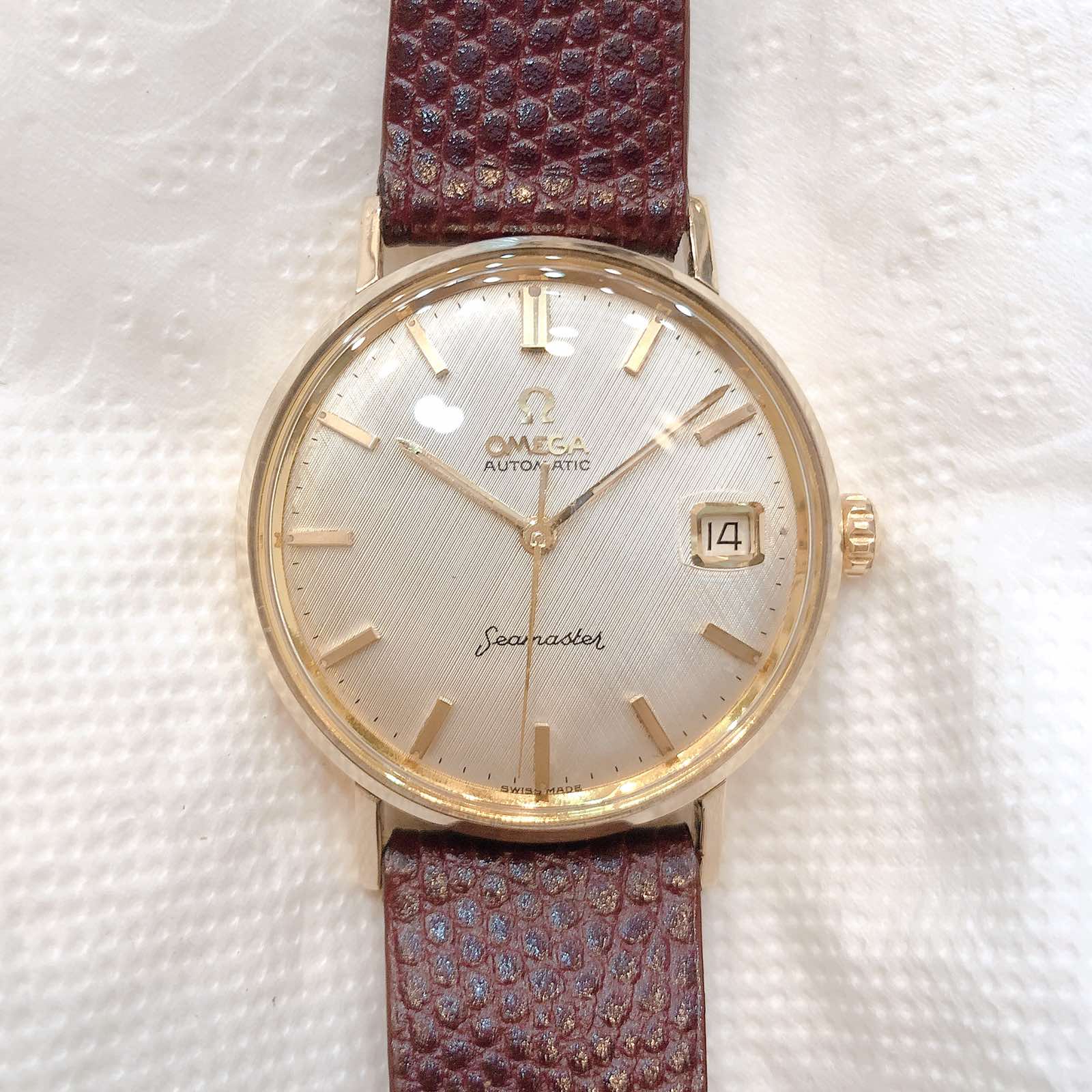 Đồng hồ cổ Omega seamaster automatic vàng đúc đặc 14k nguyên khối chính hãng Thụy Sĩ 