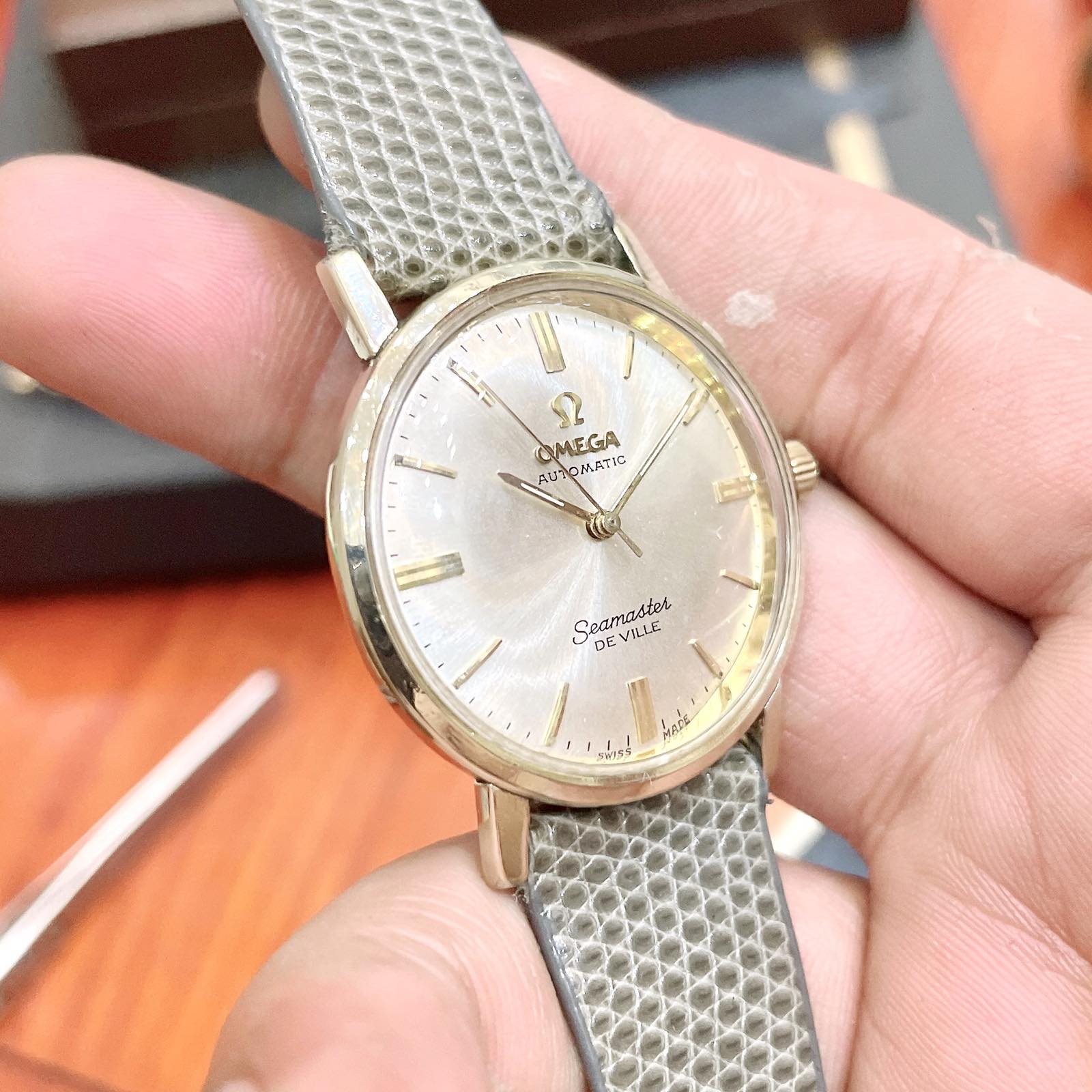 Đồng hồ cổ Omega seamaster De ville Nữ automatic bọc vàng 14k chính hãng Thụy Sĩ 