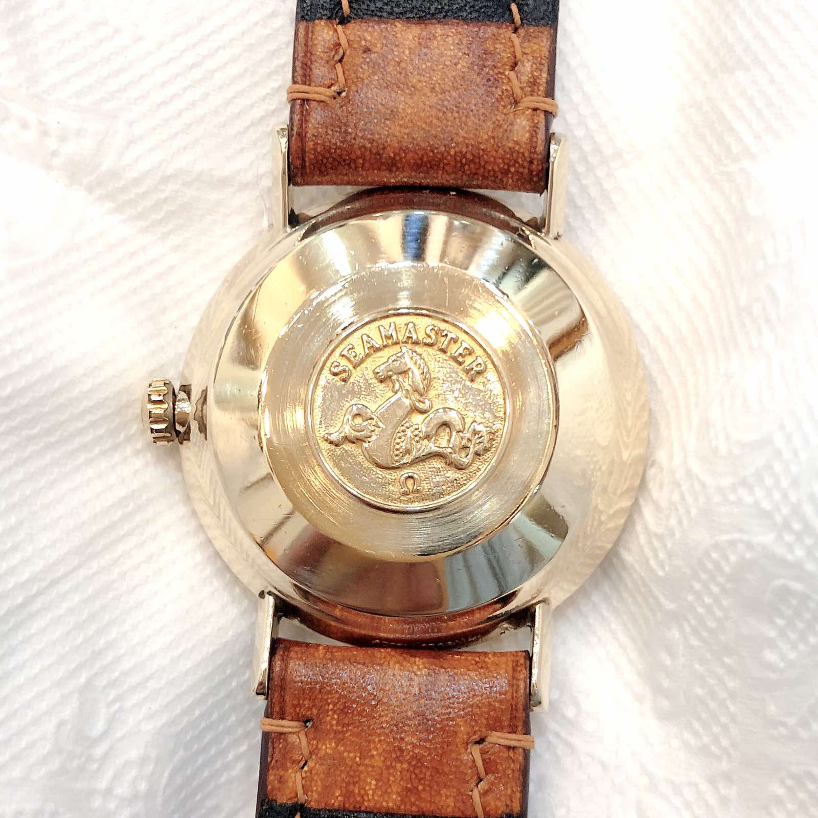 Đồng hồ cổ Omega seamaste De Ville automatic bọc vàng 14k chính hãng Thụy Sĩ