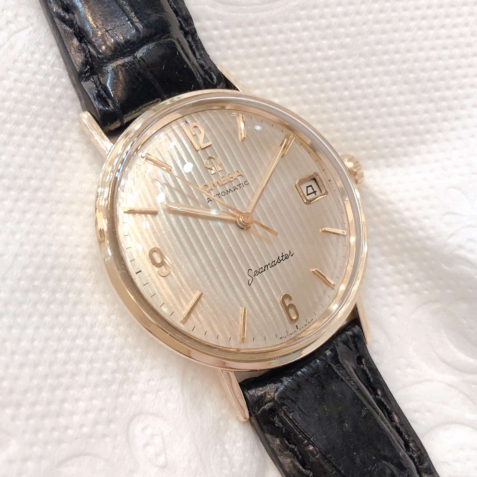 Đồng hồ cổ Omega seamaster automatic vàng đúc đặc 14k nguyên khối chính hãng Thuỵ Sĩ 