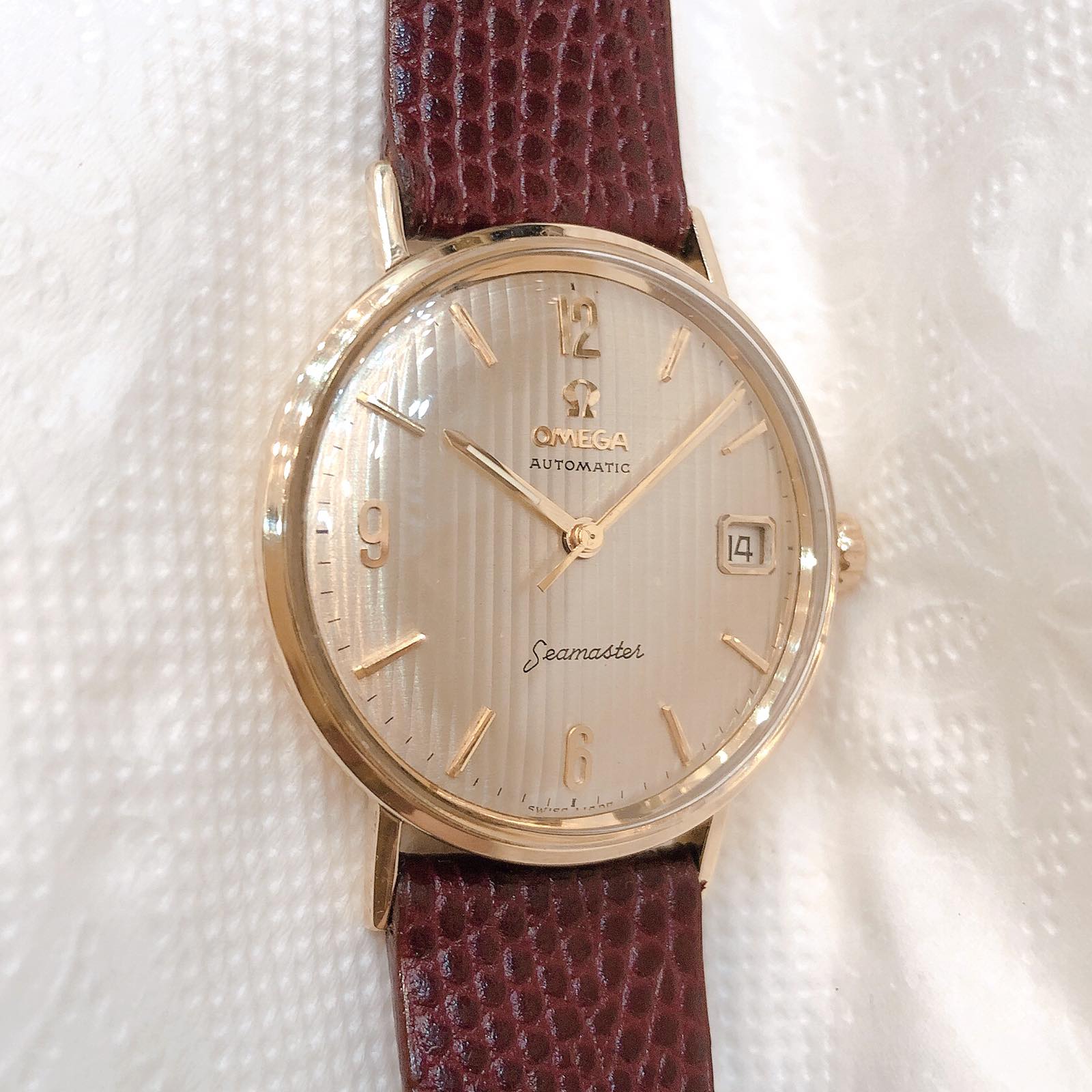 Đồng hồ cổ Omega seamaster automatic vàng đúc 14k nguyên khối chính hãng Thụy Sĩ 