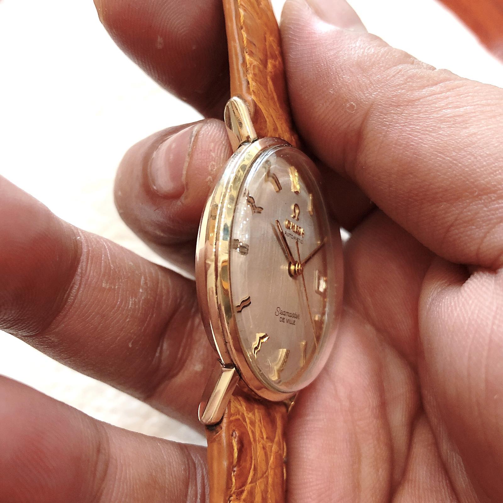 Đồng hồ cổ Omega seamaster Deville automatic bọc vàng 14k goldfilled chính hãng Thuỵ Sĩ