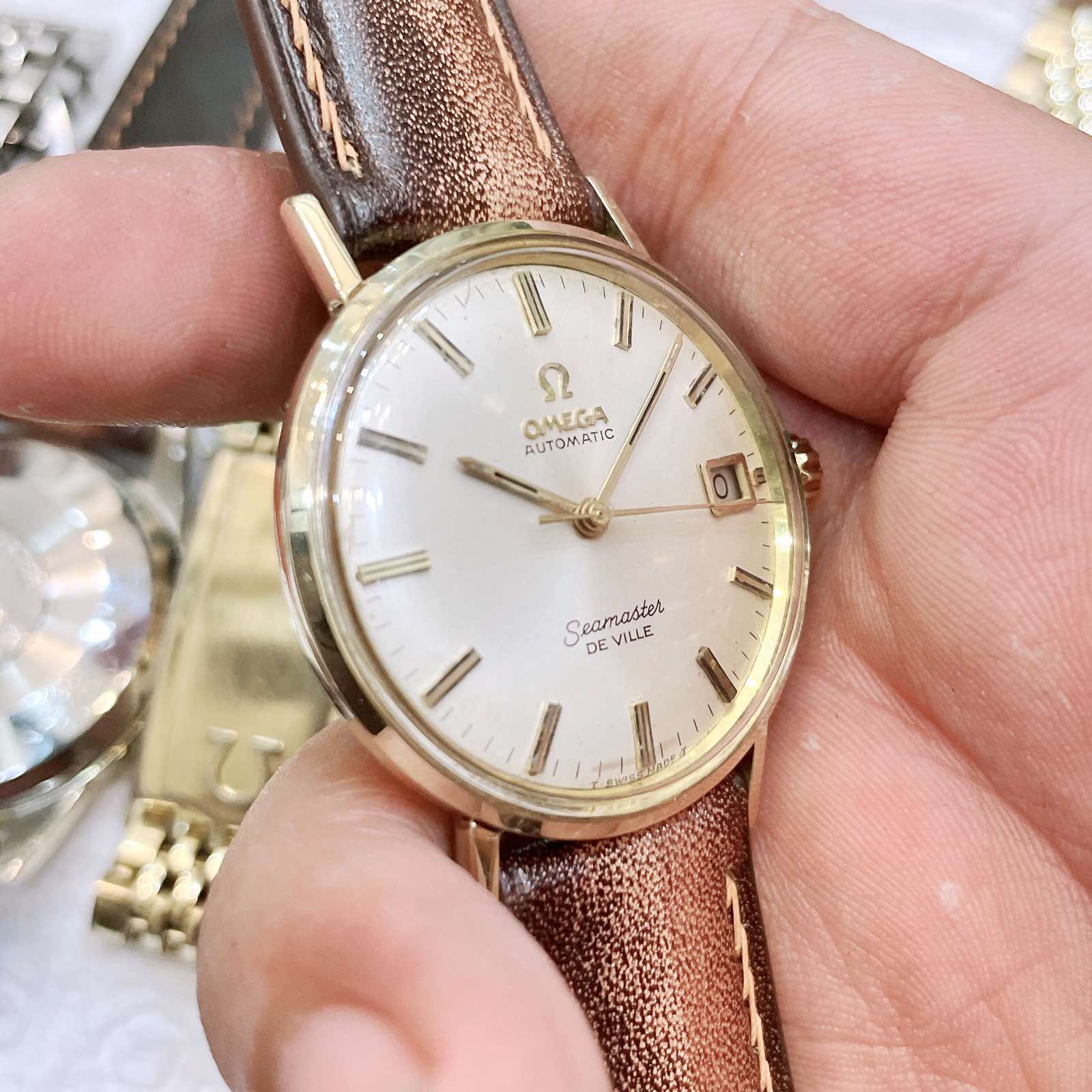 Đồng hồ cổ Omega seamaster De Ville Automatic vàng đúc đặc 14k chính hãng Thụy Sĩ