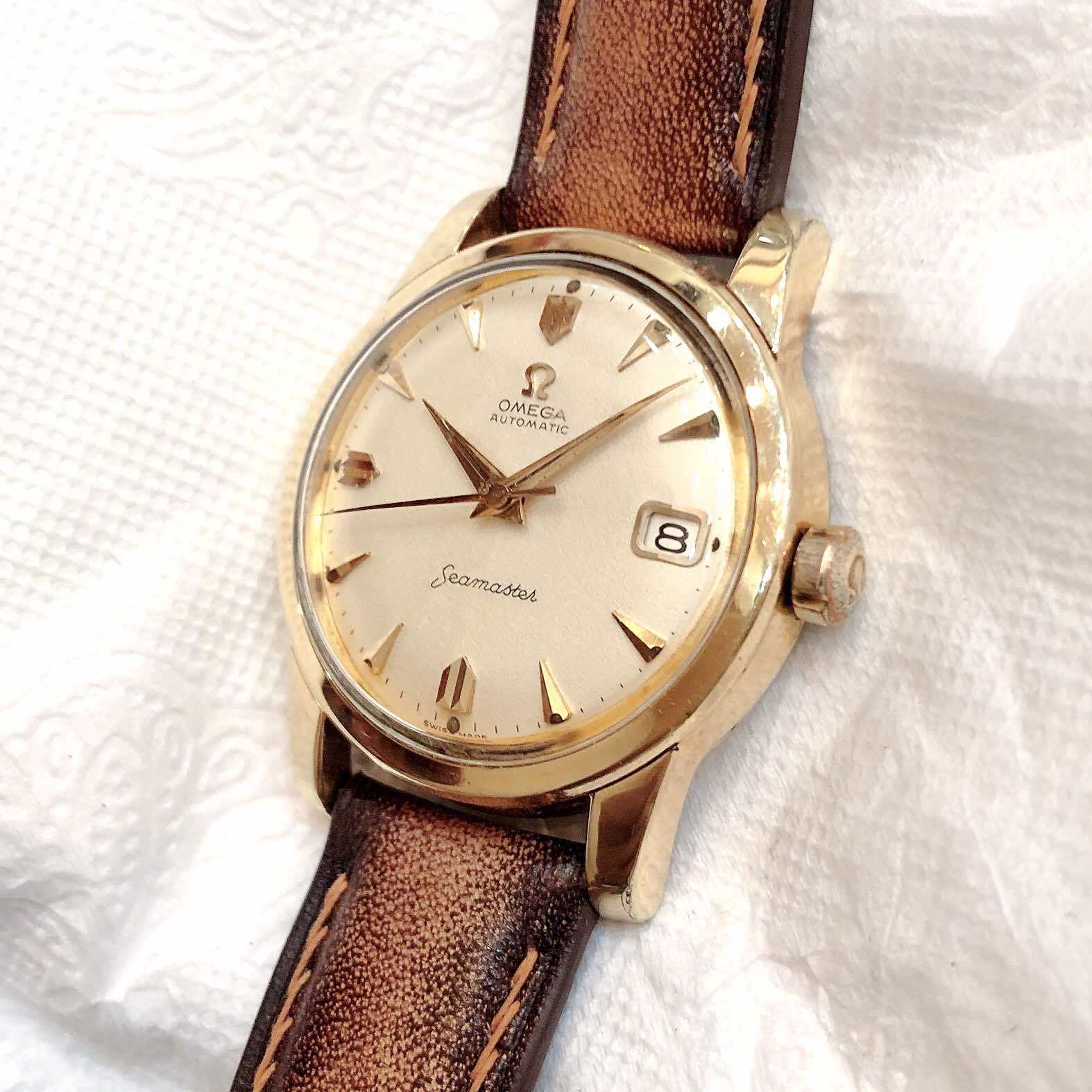 Đồng hồ cổ Omega seamaste automatic bọc vàng chính hãng Thụy Sĩ 