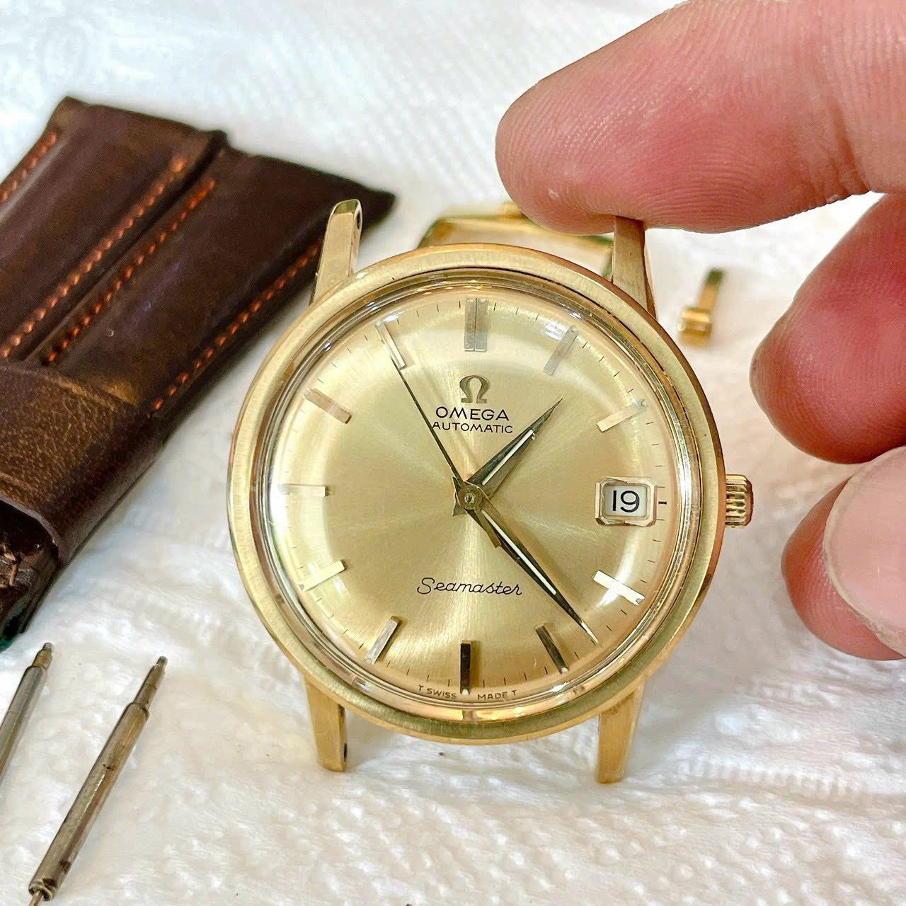 Đồng hồ cổ Omega seamaster Automatic vàng đúc đặc 18k chính hãng Thụy Sĩ