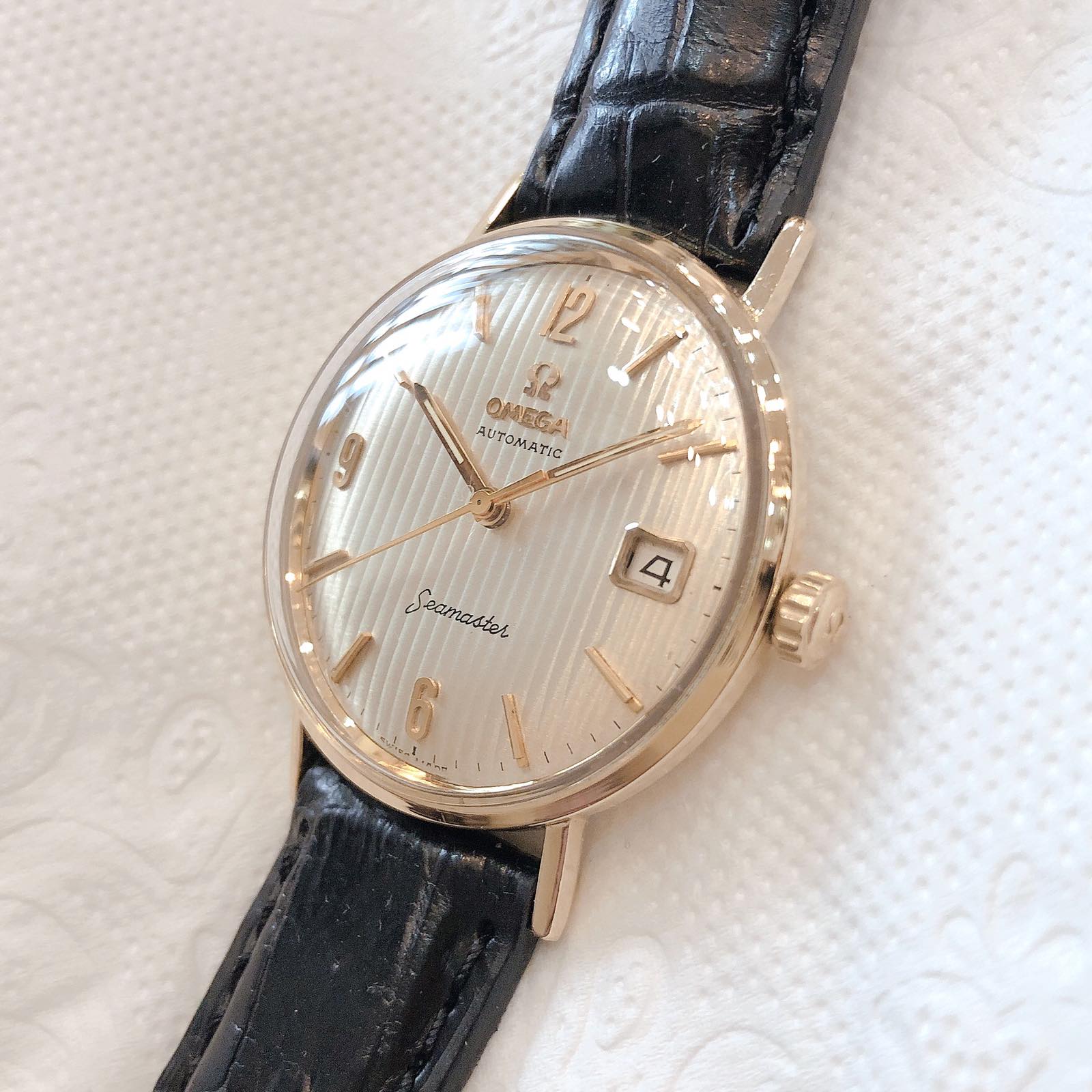 Đồng hồ cổ Omega seamaster automatic vàng đúc đặc 14k nguyên khối chính hãng Thuỵ Sĩ 