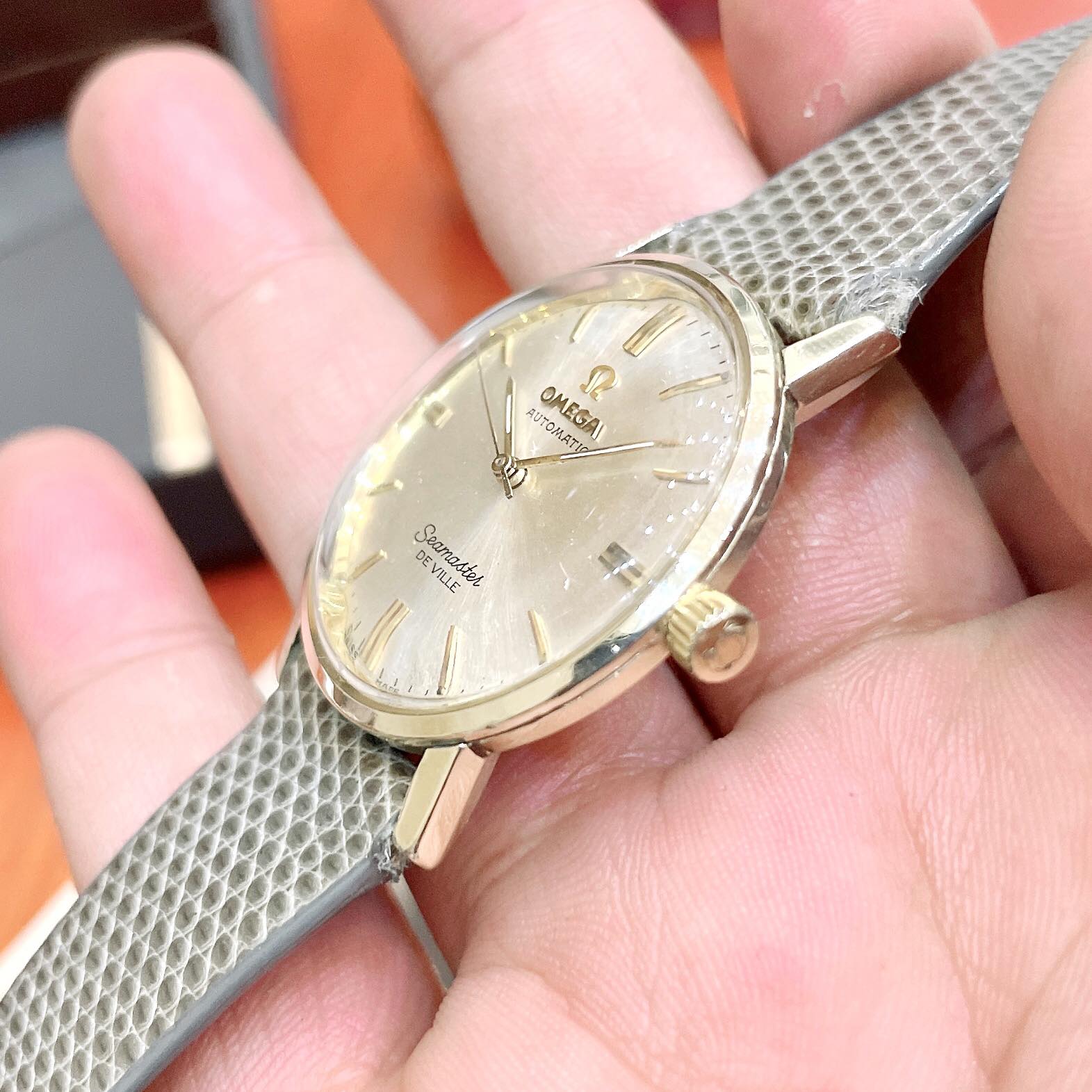 Đồng hồ cổ Omega seamaster De ville Nữ automatic bọc vàng 14k chính hãng Thụy Sĩ 