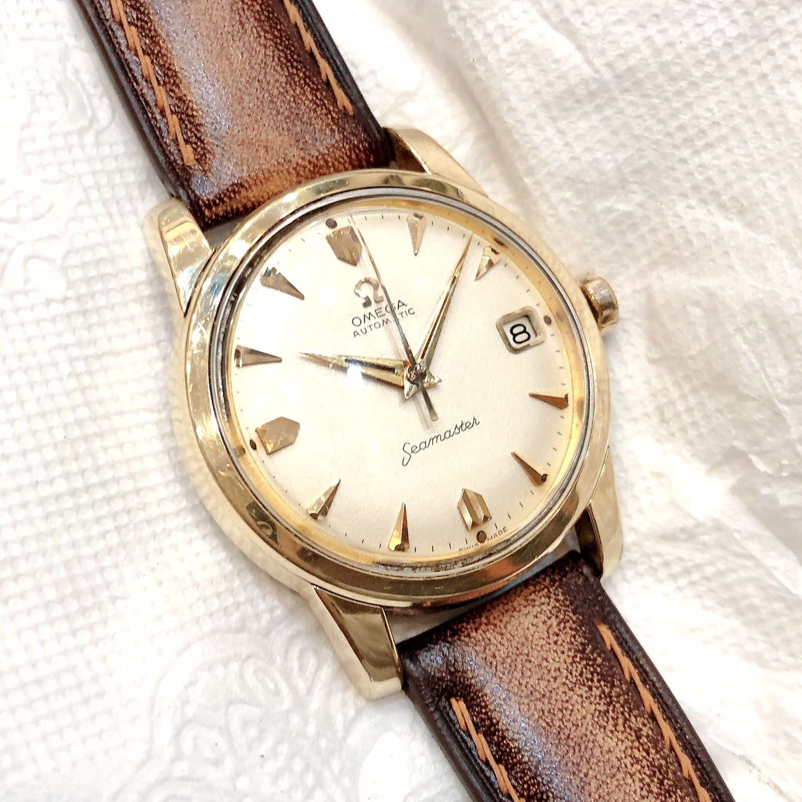 Đồng hồ cổ Omega seamaste automatic bọc vàng chính hãng Thụy Sĩ 
