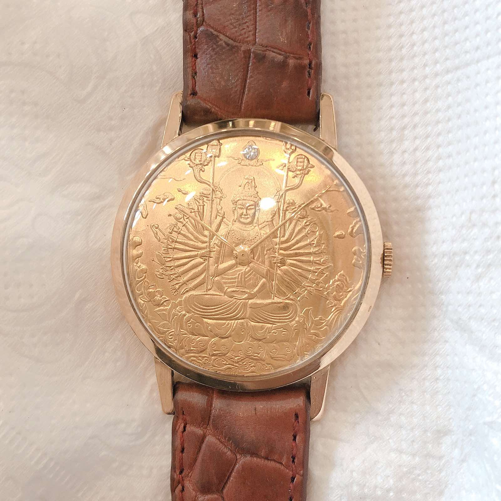 Đồng hồ cổ Seiko Mặt Phật lên dây bọc vàng 14k goldfilled chính hãng nhật