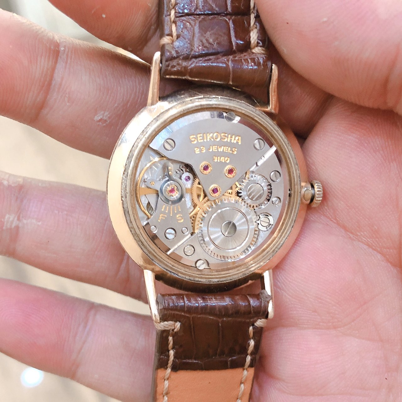Đồng hồ cổ SEIKO Liner lên dây bọc vàng 14k Goldfilled chính hãng nhật bản
