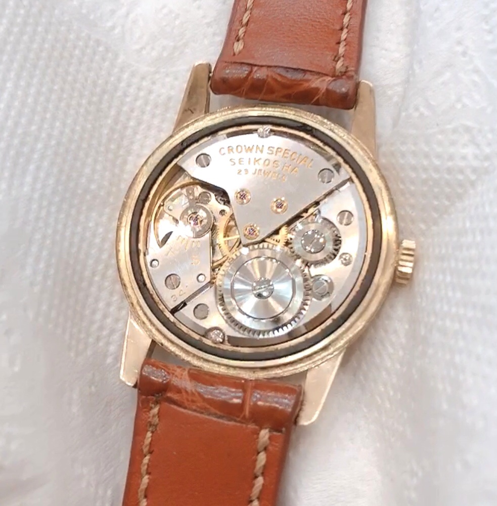 Đồng hồ cổ Seiko CROWN Special kim đĩar lên dây 14k goldfilled chính hãng nhật bản