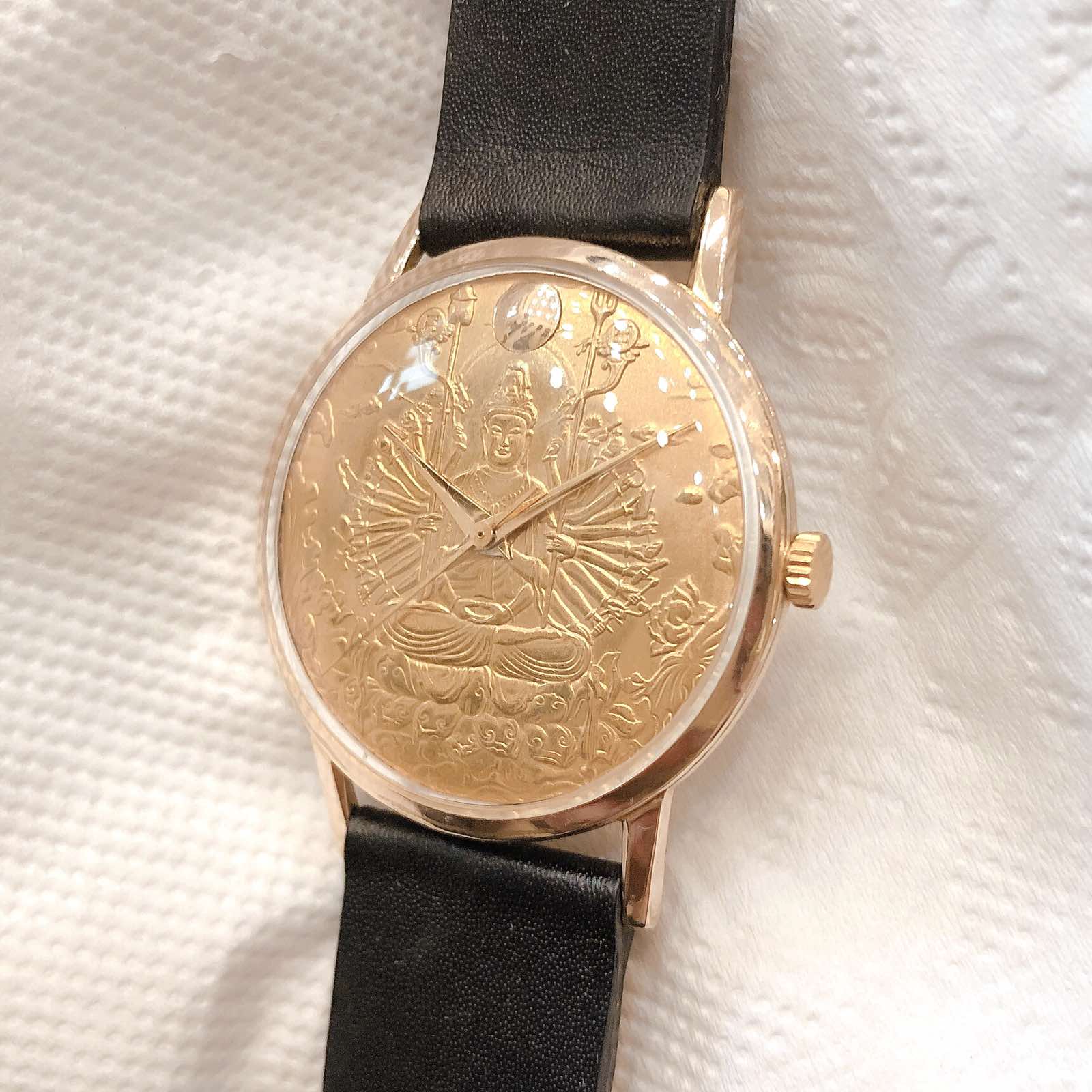 Đồng hồ cổ Seiko Liner Mặt Phật bọc vàng 14k goldfilled lên dây chính hãng nhật bản